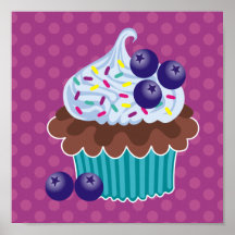 Copie de toile de petit gâteau de myrtille posters