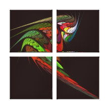 Copie de toile de quadruple d'art abstrait de camé impression sur toile