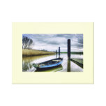 Copie de toile étirée par bateau bleu impression sur toile