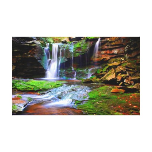 Copie de toile étirée par cascade d'Elakala Toiles Tendues Sur Châssis