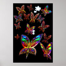 Copie de vol de femme de papillon affiches