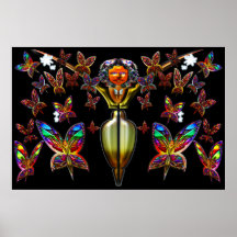 Copie de vol de femme de papillon posters