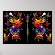 Copie de vol de femme de papillon posters