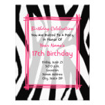 Copie de zèbre et invitation d'anniversaire de mod