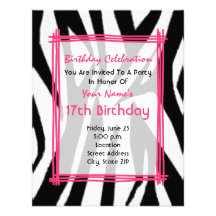 Copie de zèbre et invitation d'anniversaire de mod