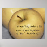 Copie d'écriture sainte de 25:11 de proverbes posters