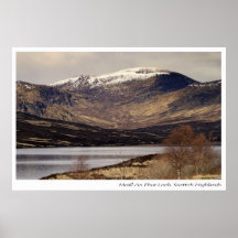 Copie des montagnes écossaise de paysage poster
