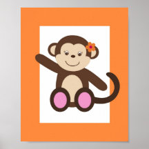 Copie douce d'art de mur de crèche de singe de saf posters