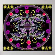 COPIE DU MANDALA GICLEE "D'HARMONIE FLORALE" POSTERS