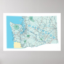 Copie d'un état à un autre de carte de Washington Posters