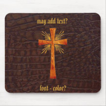 Copie en cuir occidentale W/Cross Mousepad de conc Tapis De Souris