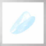 Copie encadrée par corail bleu subtil d'océan posters