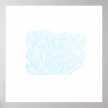 Copie encadrée par corail bleu subtil d'océan posters