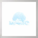 Copie encadrée par corail bleu subtil d'océan posters