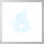 Copie encadrée par corail bleu subtil d'océan posters
