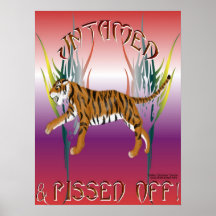 Copie encadrée par tigre indompté affiche