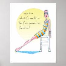 Copie fabuleuse d'humour de femme affiches
