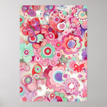 Copie fantaisie florale d'art posters