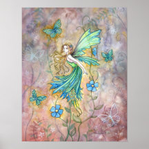 Copie féerique enchantée d'affiche d'art de jardin