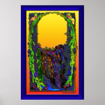Copie florale de lever de soleil de sirène posters