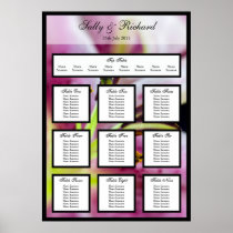 Copie florale rose de plan d'allocation des places posters