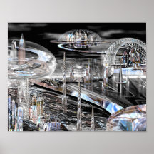 Copie futuriste de ville de Metempirics Affiche