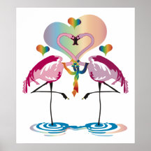 Copie gaie de flamants posters