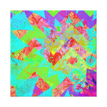 Copie Girly de collage d'abrégé sur turquoise vibr Impression Sur Toile