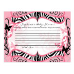 Copie Girly de zèbre de papillon de carte programm Cartes Postales