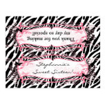 Copie Girly épatante Patte de zèbre de papillon de Carte Postale