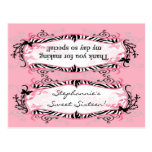 Copie Girly épatante Patte de zèbre de papillon de Carte Postale