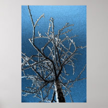 Copie glaciale de fresque d'arbre poster