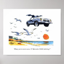 Copie Gullwing Mercedes de bande dessinée Posters