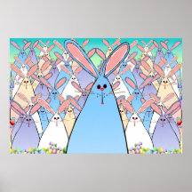 Copie heureuse de lapins de Pâques Poster