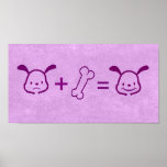 Copie heureuse de maths de chien - violette poster