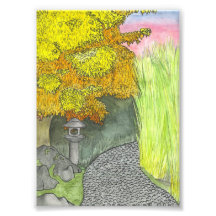 Copie japonaise d'aquarelle de jardin photographies