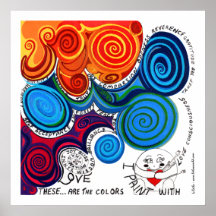 Copie lunatique et colorée - élevant, ART positif Posters