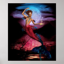 Copie magique d'affiche de lune de sirène