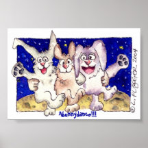 Copie mignonne d'affiche de lapins de lune de band