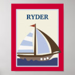 copie nautique d'art de crèche du VOILIER 8X10 Affiche