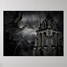 Copie orageuse foncée de nuit posters
