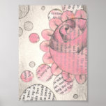 Copie originale moderne rose et de points d'illust affiche
