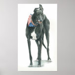 Copie patriotique d'Arr de chien de lévrier Affiches