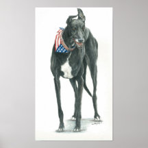 Copie patriotique d'Arr de chien de lévrier Affiches