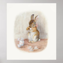 Copie potable d'affiche de thé de lapin de Beatrix