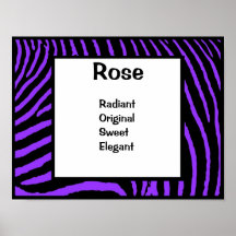 Copie pourpre d'art de nom de zèbre posters