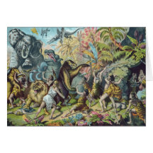 Copie préhistorique d'antiquité d'animaux cartes