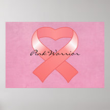Copie rose d'affiche de coeur de ruban