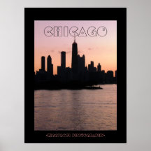 Copie rose d'affiche d'horizon de Chicago