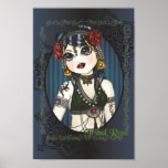 Copie rose d'art d'illustration de danseuse du ven affiches